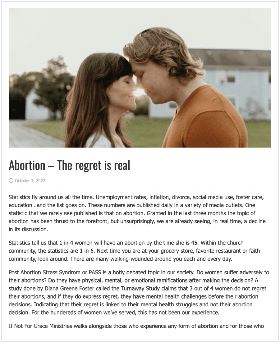 Partner Article - Abortion-The Regret is Real
